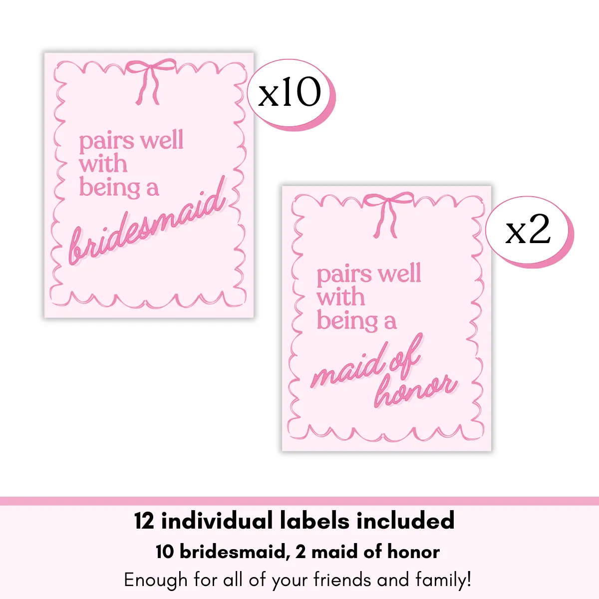 Bridesmaid Bow Bottle Labels (3x5) Image 5