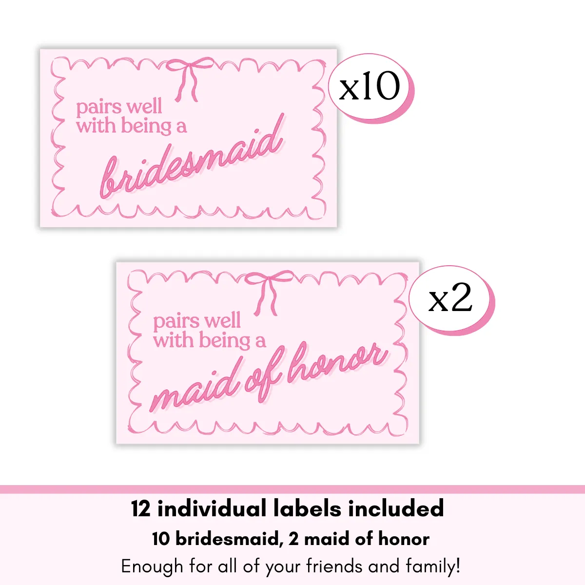Bridesmaid Bow Wine Labels (4.75x3.75) Image 5