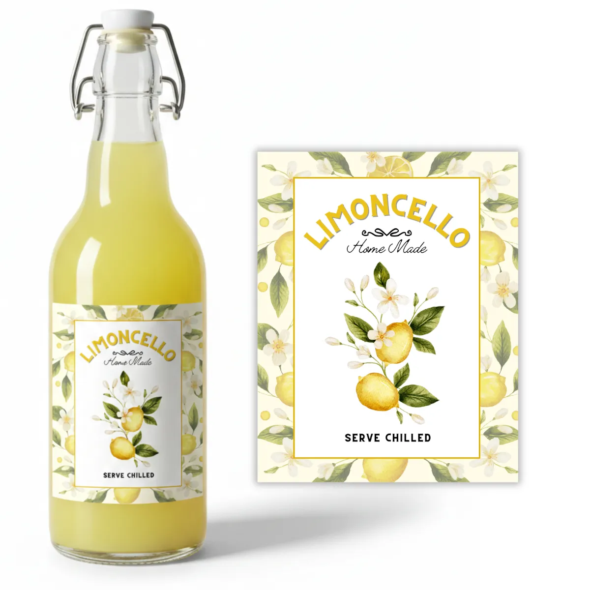 Limoncello flip-top bottle labels image 1