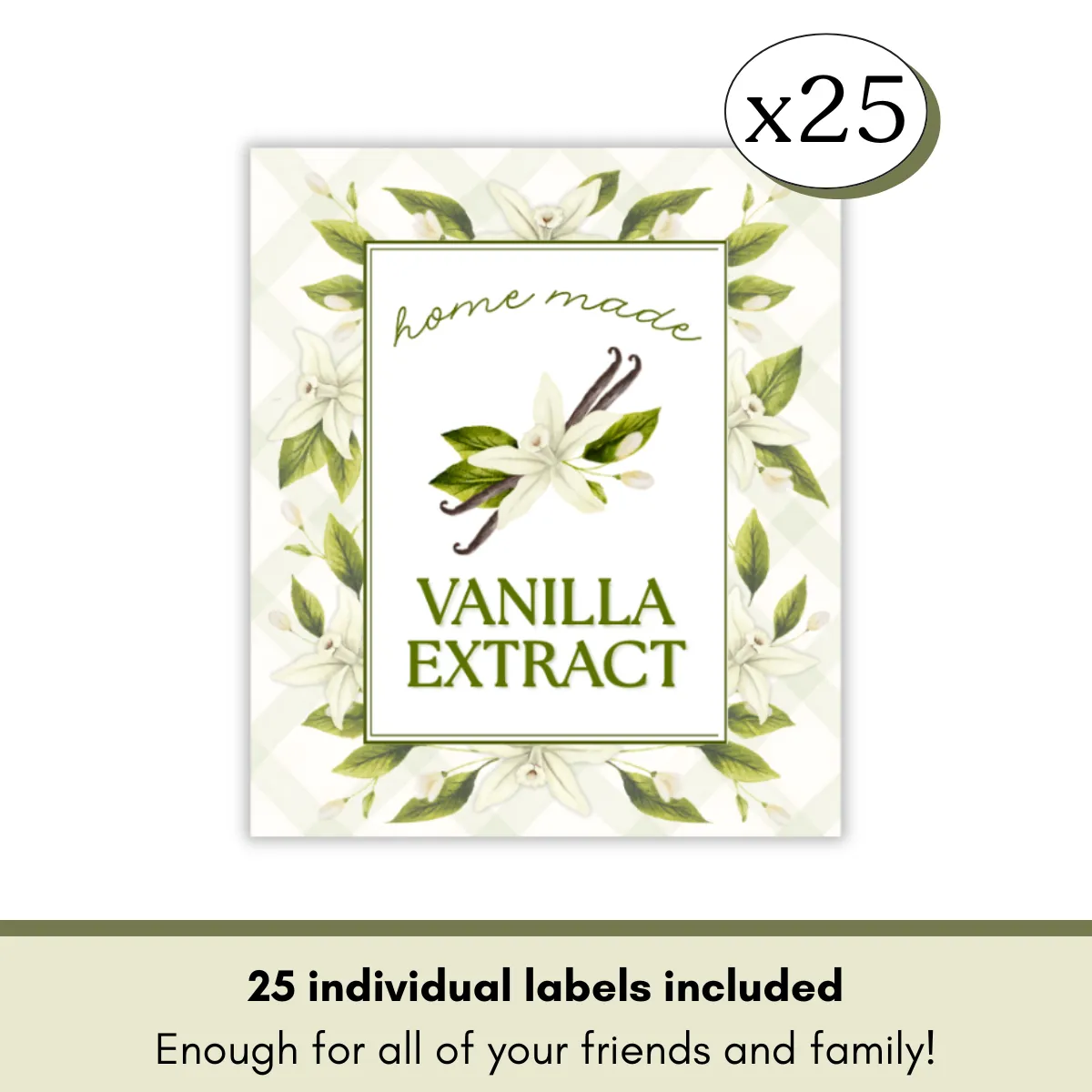 Homemade vanilla extract gingham floral labels image 4