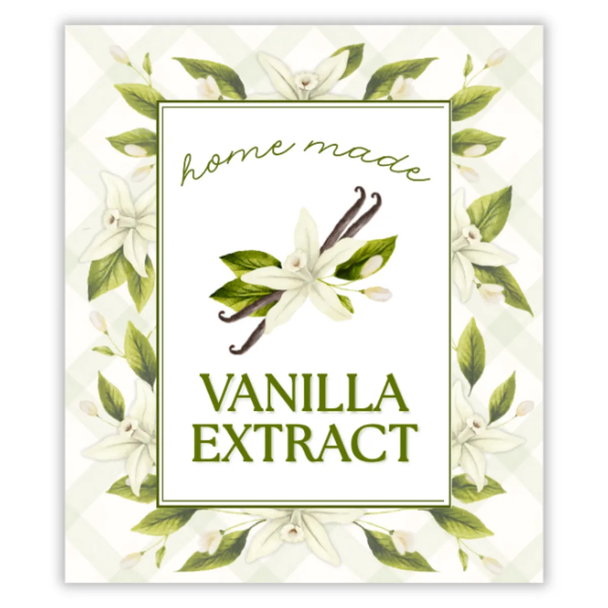 Homemade vanilla extract gingham floral labels image 6